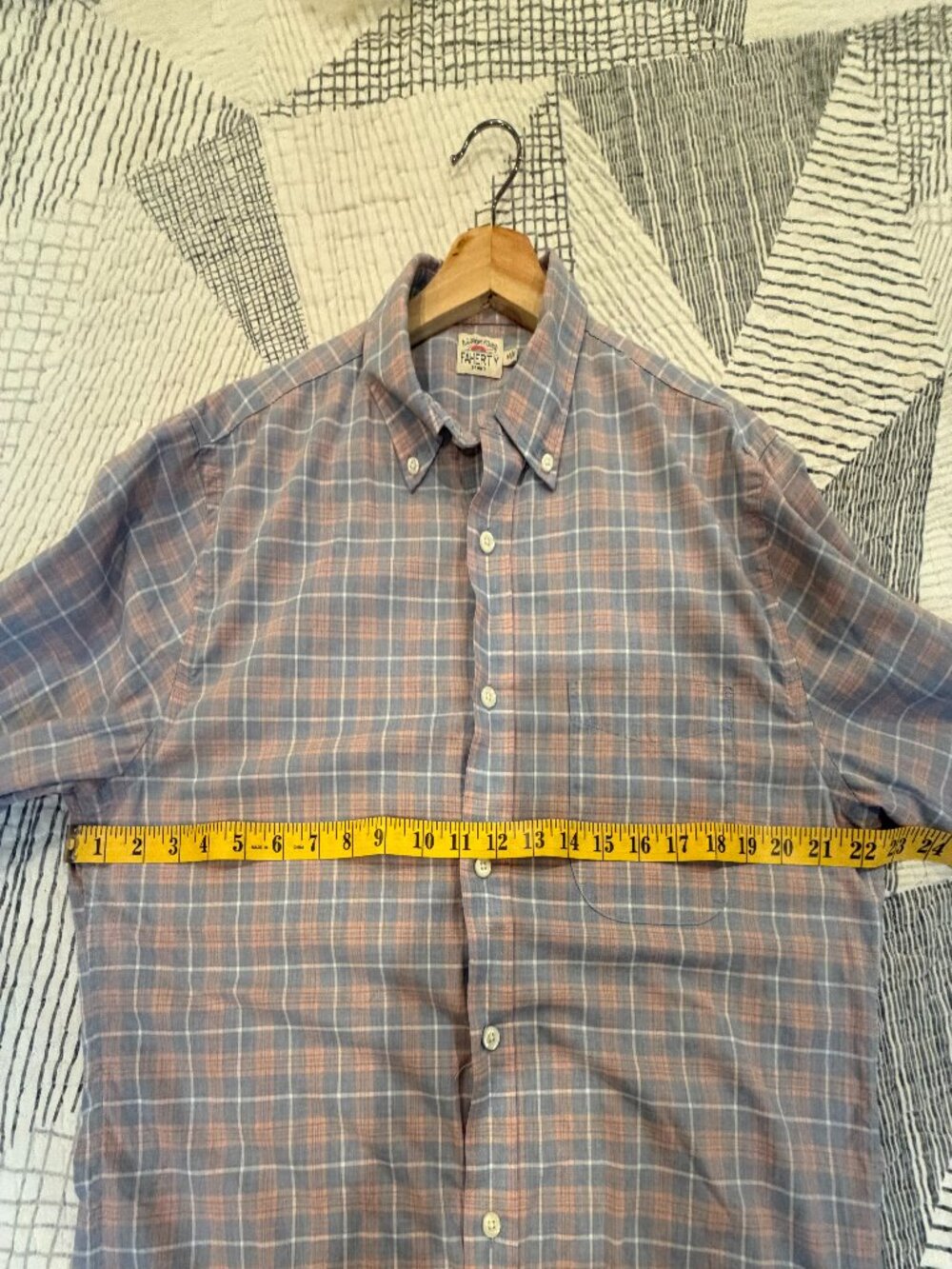 Faherty Brand Pink Blue Plaid Button-Down Shirt Men’s Medium